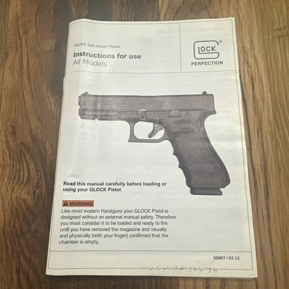 Glock Safe Action Instruction Manual For All Models Hand Held
